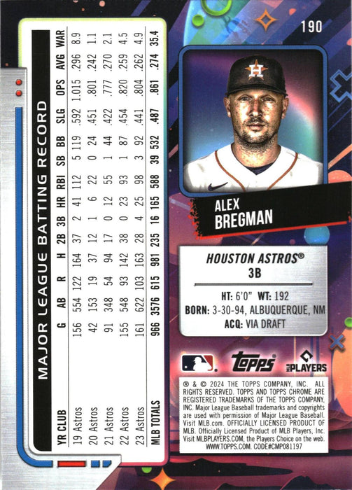 2024 Topps Chrome Cosmic #190 Alex Bregman