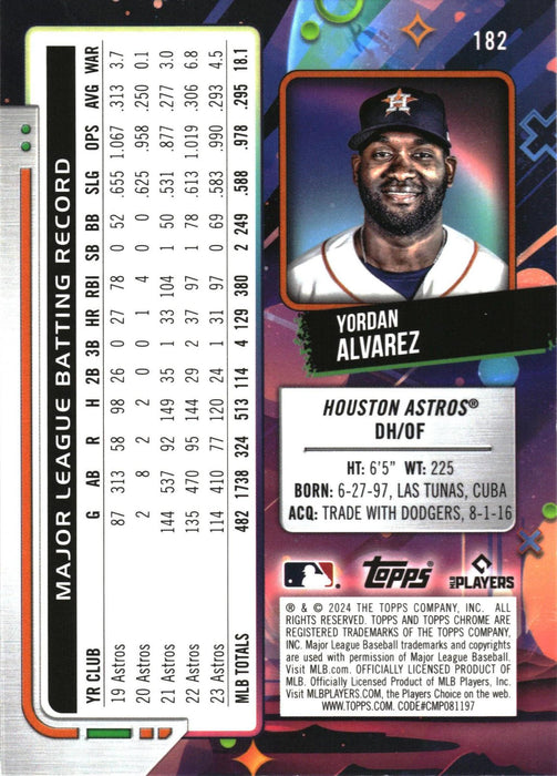 2024 Topps Chrome Cosmic #182 Yordan Alvarez