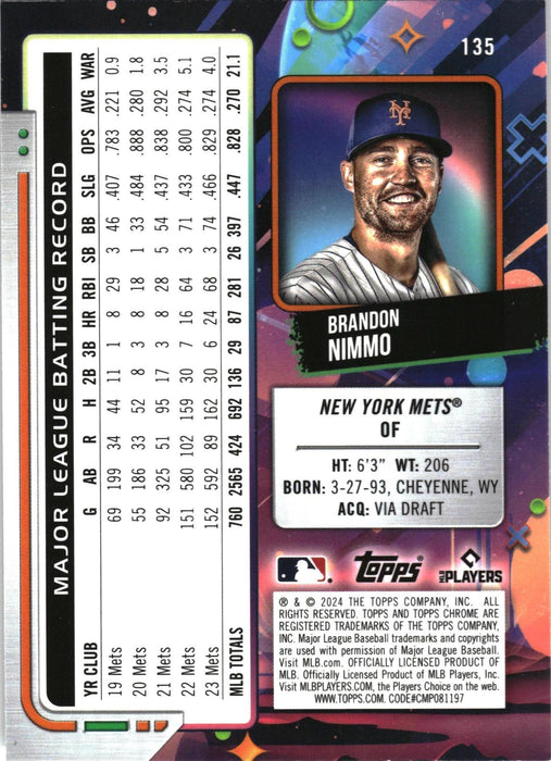 2024 Topps Chrome Cosmic #135 Brandon Nimmo