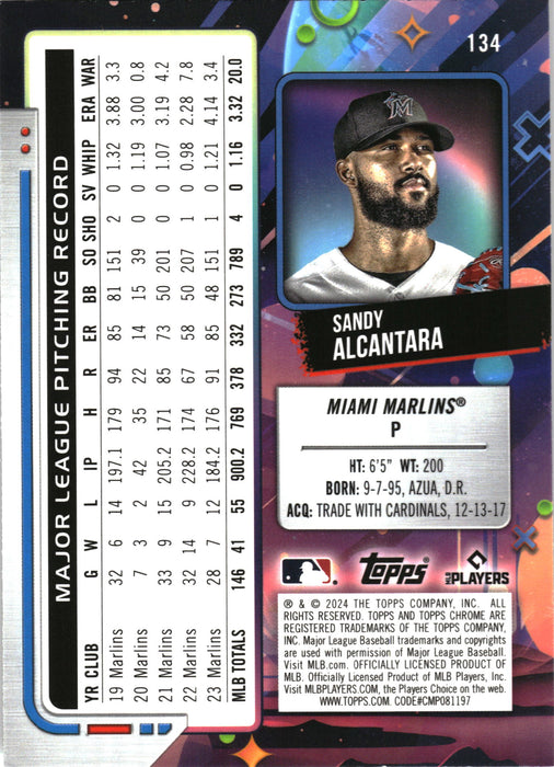 2024 Topps Chrome Cosmic #134 Sandy Alcantara