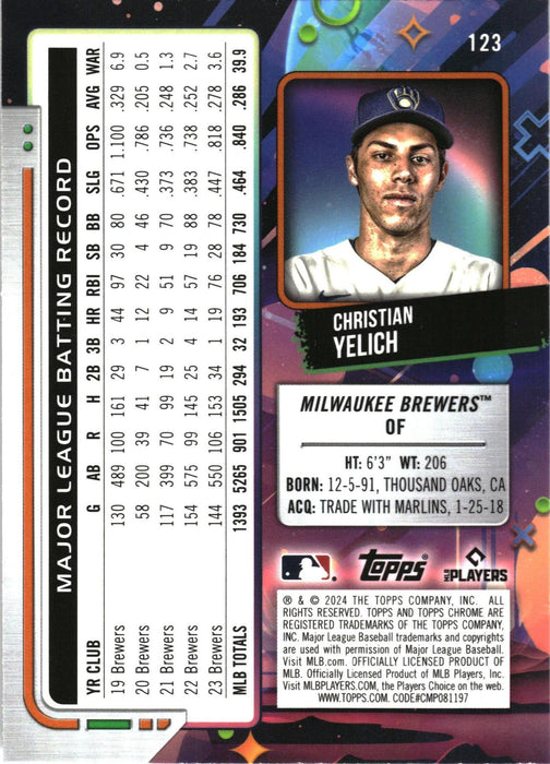 2024 Topps Chrome Cosmic #123 Christian Yelich