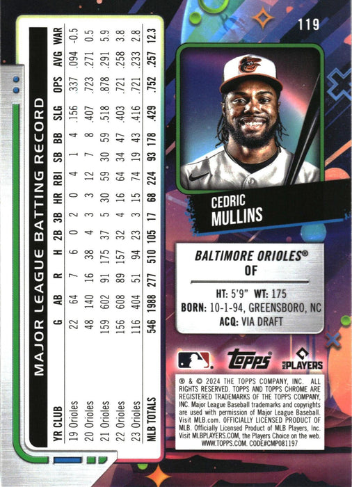 2024 Topps Chrome Cosmic #119 Cedric Mullins