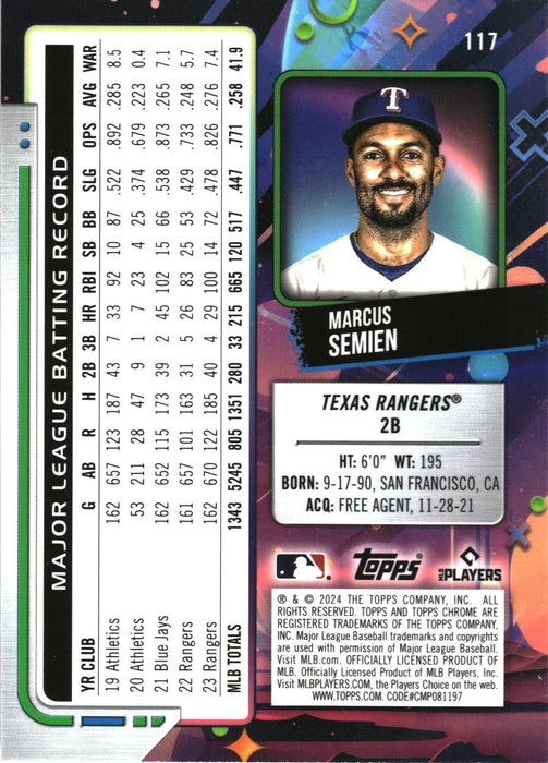 2024 Topps Chrome Cosmic #117 Marcus Semien