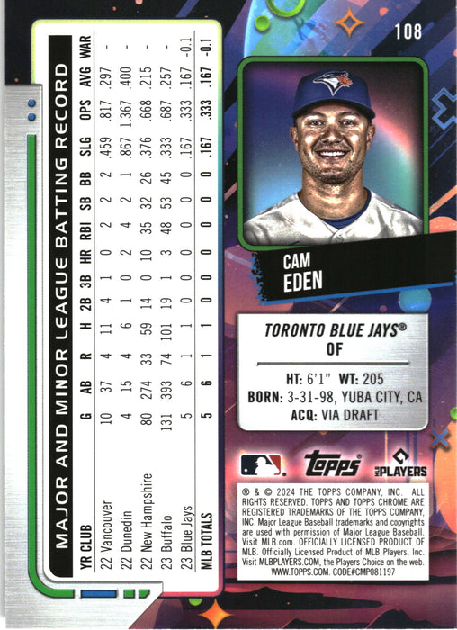 2024 Topps Chrome Cosmic #108 Cam Eden