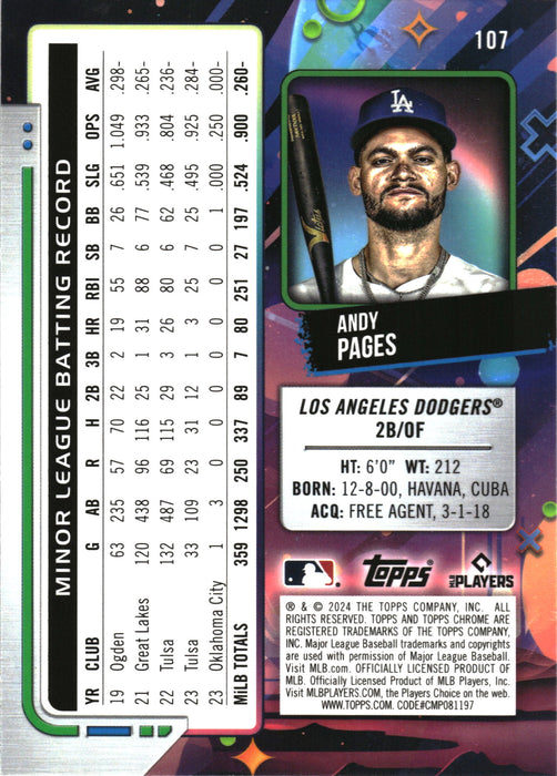 2024 Topps Chrome Cosmic #107 Andy Pages