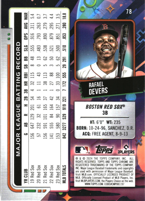 2024 Topps Chrome Cosmic #78 Rafael Devers