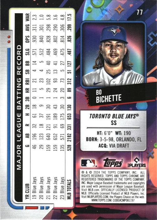 2024 Topps Chrome Cosmic #77 Bo Bichette