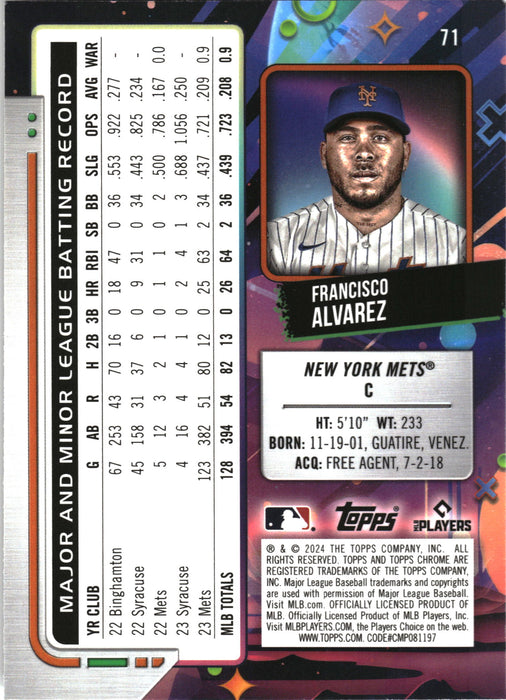 2024 Topps Chrome Cosmic #71 Francisco Alvarez