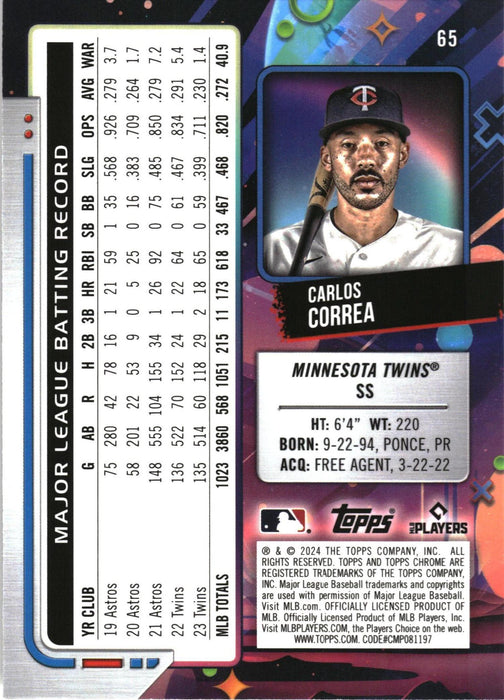 2024 Topps Chrome Cosmic #65 Carlos Correa