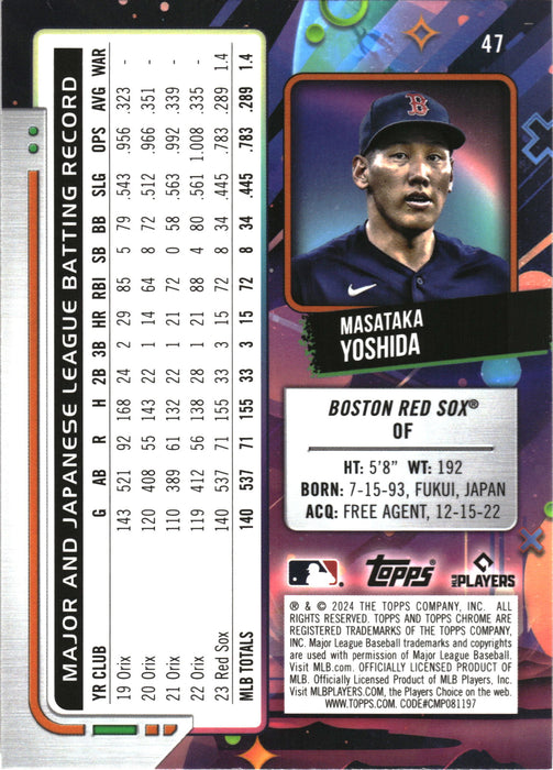 2024 Topps Chrome Cosmic #47 Masataka Yoshida