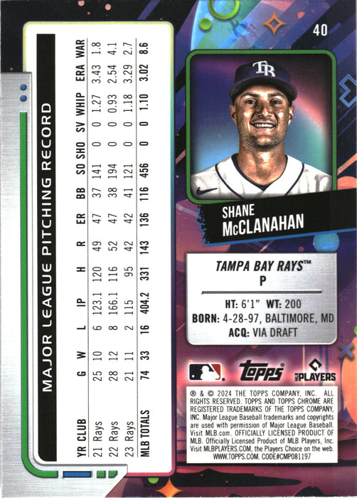 2024 Topps Chrome Cosmic #40 Shane McClanahan