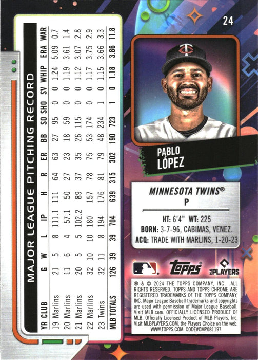 2024 Topps Chrome Cosmic #24 Pablo López