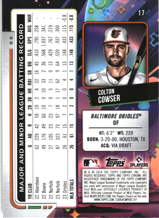 2024 Topps Chrome Cosmic #17 Colton Cowser