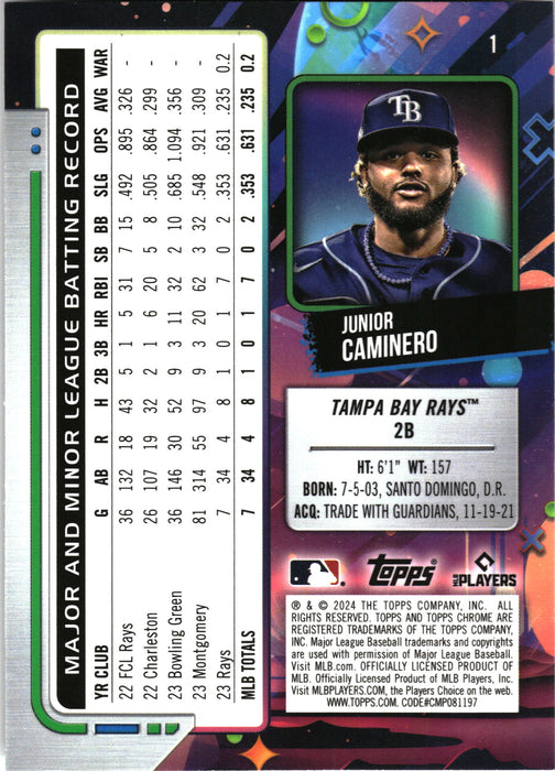 2024 Topps Chrome Cosmic #1 Junior Caminero