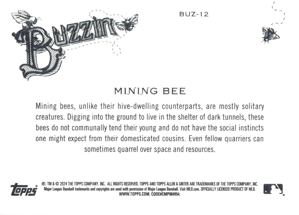 2024 Topps Allen & Ginter #BUZ-12 Mining Bee Buzzin'