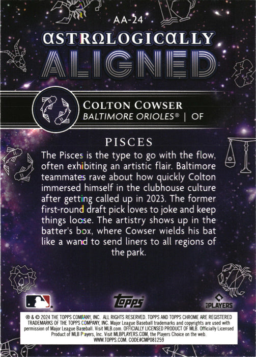 2024 Topps Chrome Cosmic #AA-24 Colton Cowser Astrologically Aligned