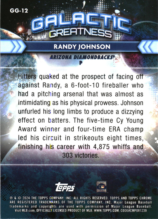 2024 Topps Chrome Cosmic #GG-12 Randy Johnson Galactic Greatness