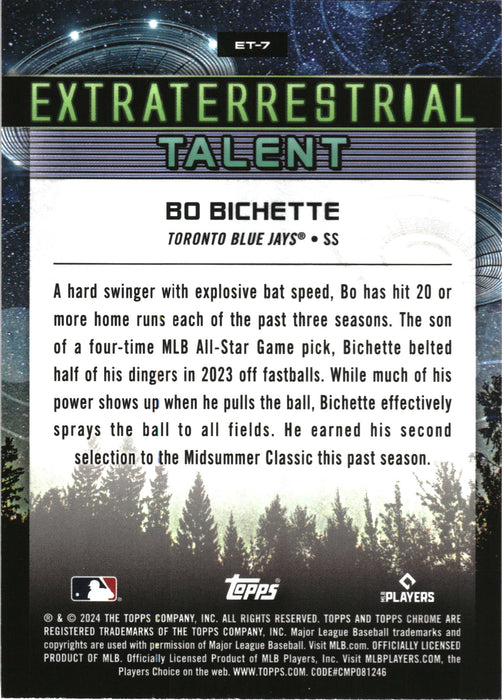 2024 Topps Chrome Cosmic #ET-7 Bo Bichette Extraterrestrial Talent