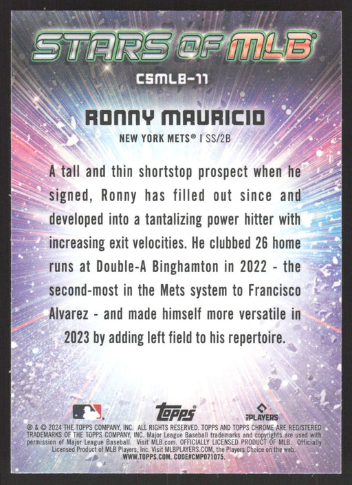 2024 Topps #CSMLB-11 Ronny Mauricio Stars of MLB Chrome