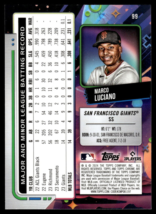 2024 Topps Chrome Cosmic #99 Marco Luciano