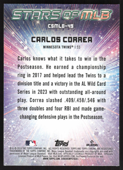 2024 Topps #CSMLB-49 Carlos Correa Stars of MLB Chrome