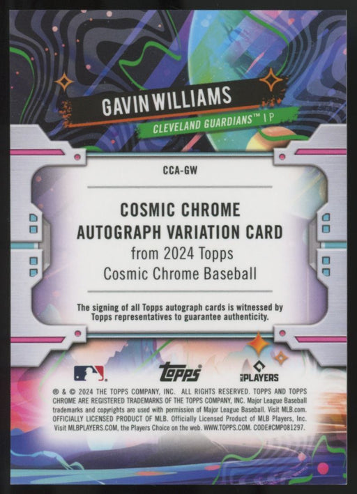 2024 Topps Chrome Cosmic #CCA-GW Gavin Williams Cosmic Chrome Autographs