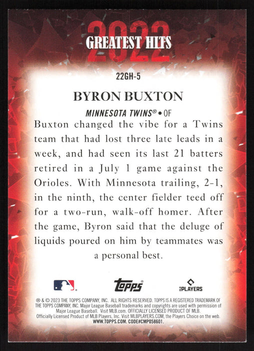 2023 Topps #22GH-5 Byron Buxton 2022 Greatest Hits