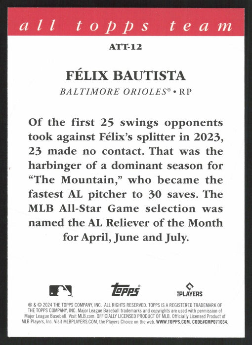 2024 Topps #ATT-12 Félix Bautista 2023 All Topps Team