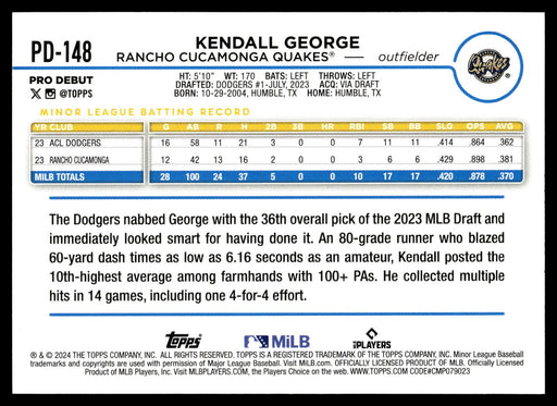 2024 Topps Pro Debut #PD-148 Kendall George