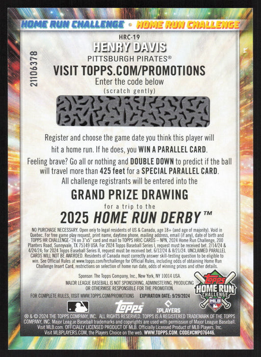 2024 Topps #HRC-19 Henry Davis Home Run Challenge (Series Two)