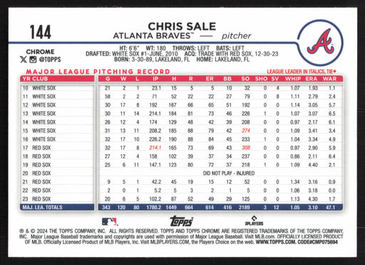 2024 Topps Chrome #144 Chris Sale