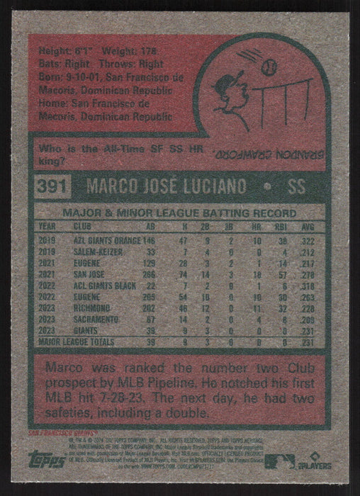 2024 Topps Heritage #391 Marco Luciano Base