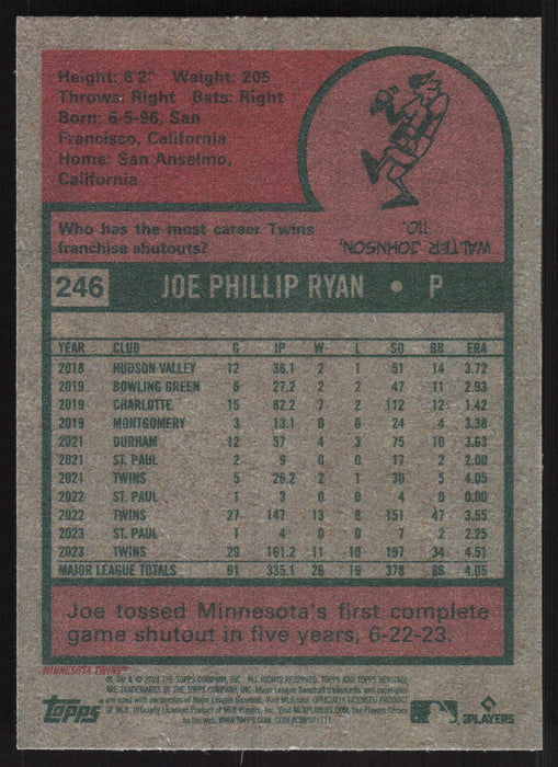 2024 Topps Heritage #246 Joe Ryan Base