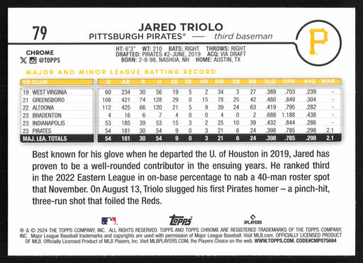 2024 Topps Chrome #79 Jared Triolo