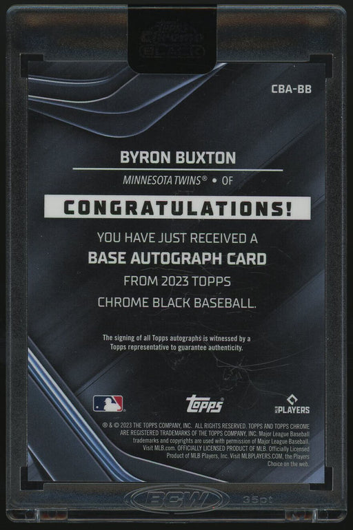 2023 Topps Chrome Black #CBA-BB Byron Buxton Autographs Refractor #/150