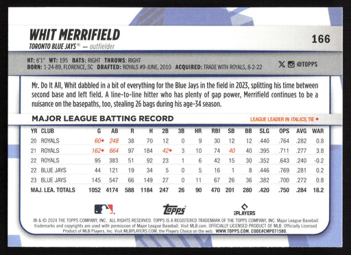 2024 Topps Big League #166 Whit Merrifield