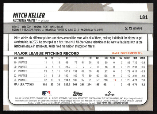 2024 Topps Big League #181 Mitch Keller