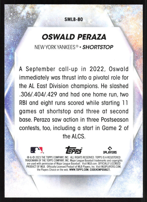 2023 Topps Update #SMLB-80 Oswald Peraza Stars of MLB