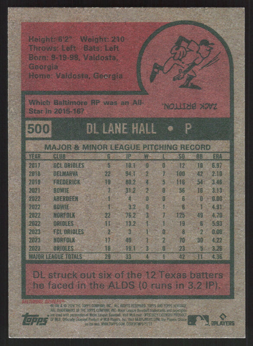 2024 Topps Heritage #500 DL Hall