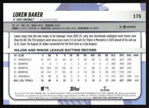 2024 Topps Big League #175 Luken Baker