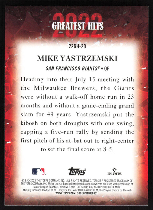 2023 Topps #22GH-20 Mike Yastrzemski 2022 Greatest Hits