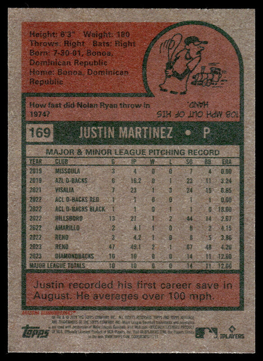 2024 Topps Heritage #169 Justin Martinez Black Border