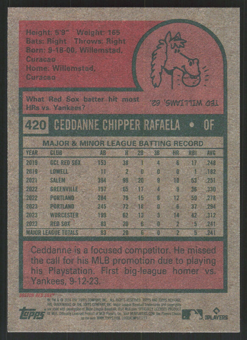 2024 Topps Heritage #420 Ceddanne Rafaela