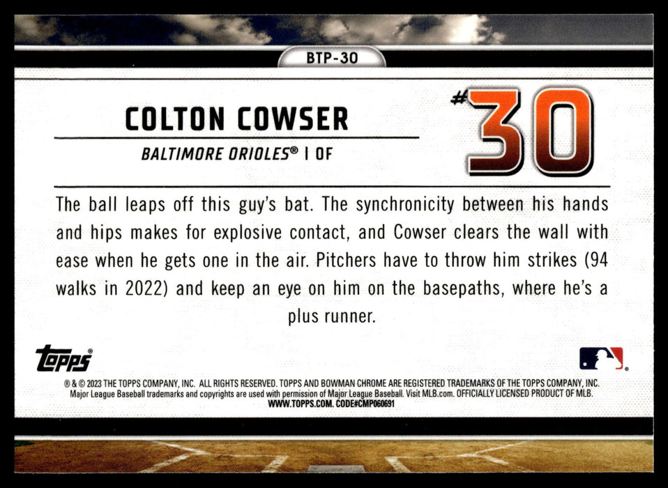 2023 Bowman #BTP-30 Colton Cowser Bowman Scouts Top 100