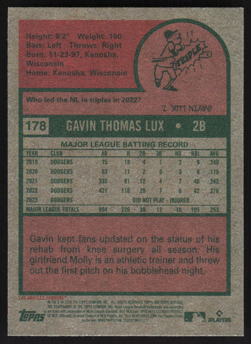 2024 Topps Heritage #178 Gavin Lux