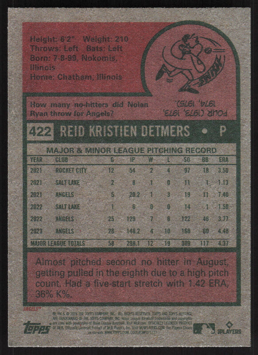 2024 Topps Heritage #422 Reid Detmers Base