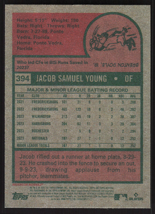 2024 Topps Heritage #394 Jacob Young