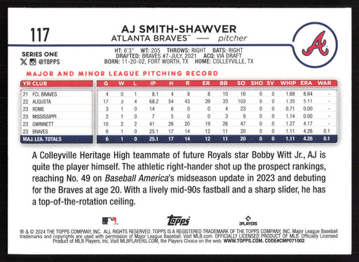 2024 Topps #117 AJ Smith-Shawver