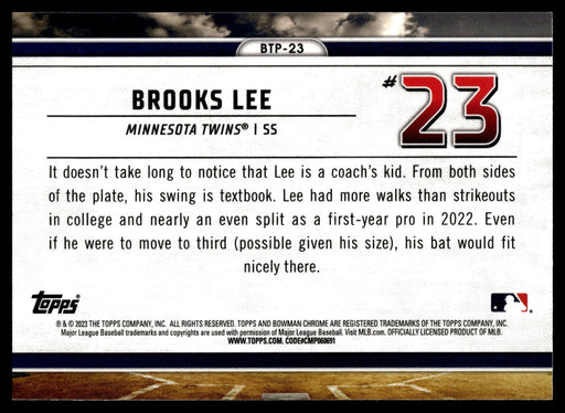 2023 Bowman #BTP-23 Brooks Lee Bowman Scouts Top 100