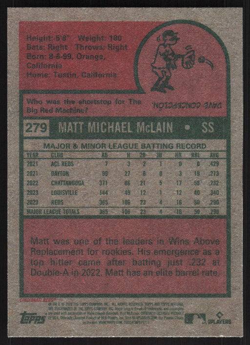 2024 Topps Heritage #279 Matt McLain Base